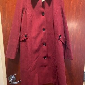 Chic Burgundy Trench‎ Coat for Women